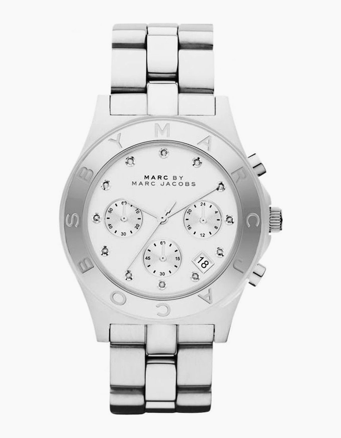 Marc Jacobs Women's White Mbm3100 Blade Silver Watch