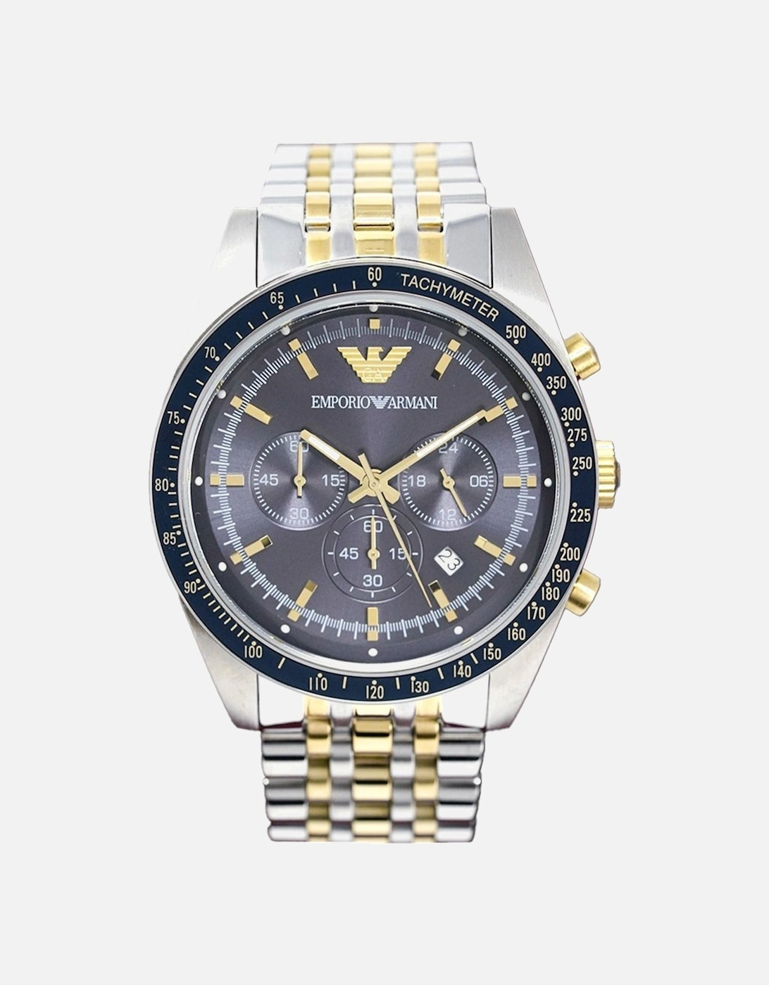 Emporio Armani Men's Emporio Armani AR8030 Two Tone Tazio Chronograph Men's Watch - Silver