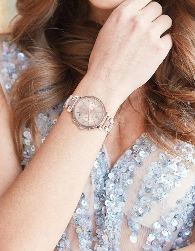 MK6560? Sofie Chronograph Rose Dial Ladies Watch