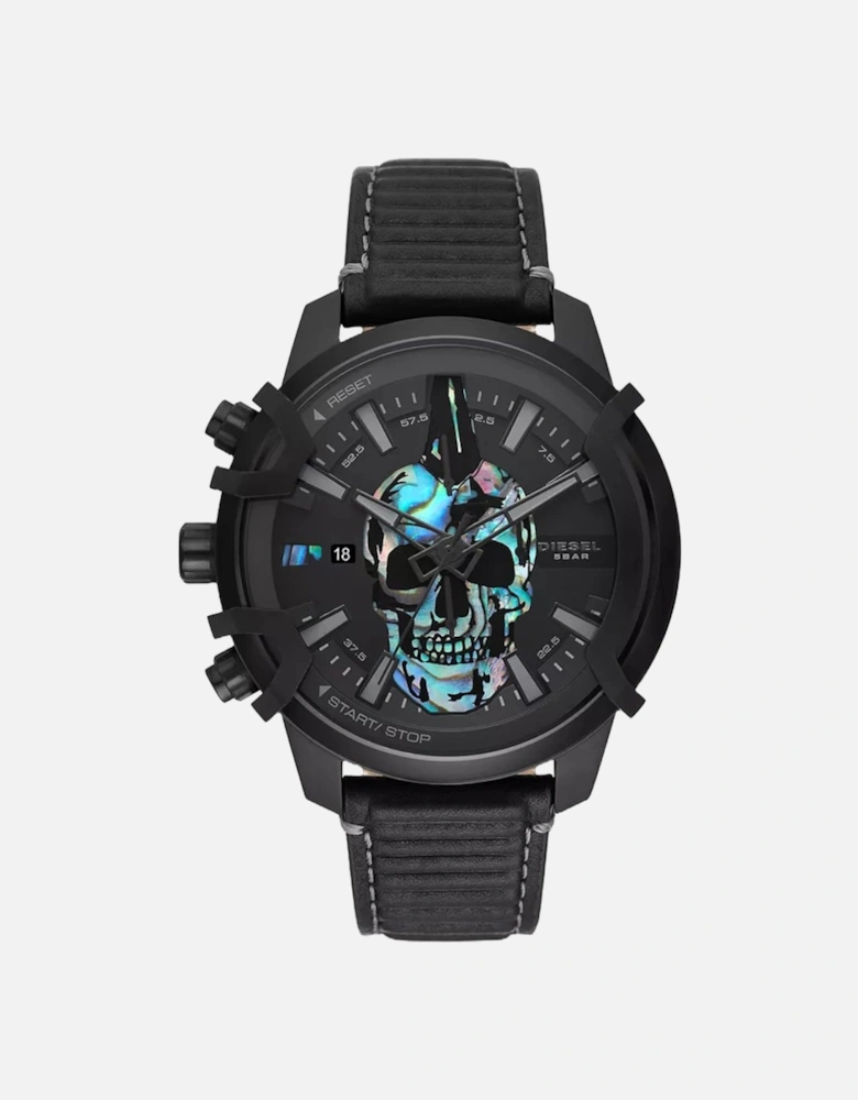 DZ4576 Griffed Chronograph Black Leather Watch