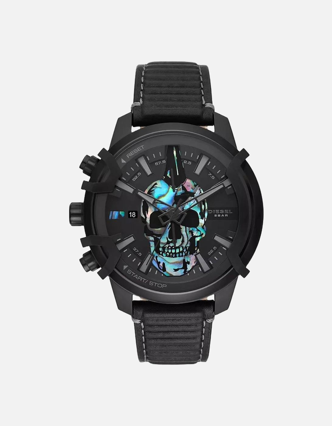 DZ4576 Griffed Chronograph Black Leather Watch, 6 of 5