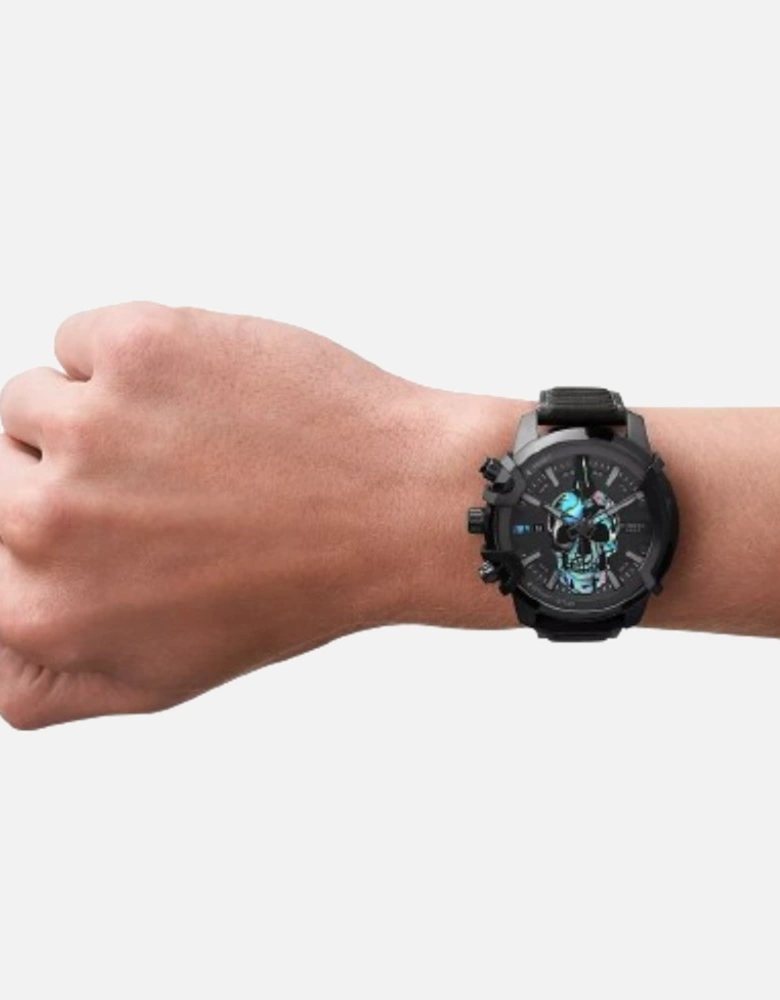 DZ4576 Griffed Chronograph Black Leather Watch