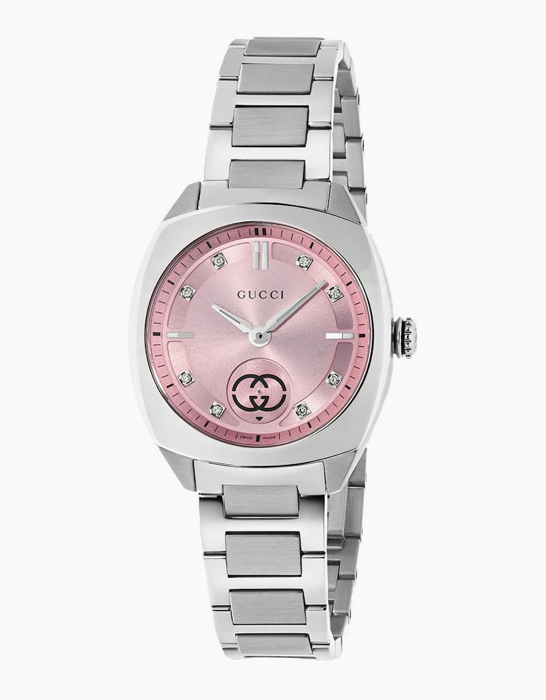 Women's Gucci YA142511 Interlocking Quartz 29mm Ladies Watch - Silver