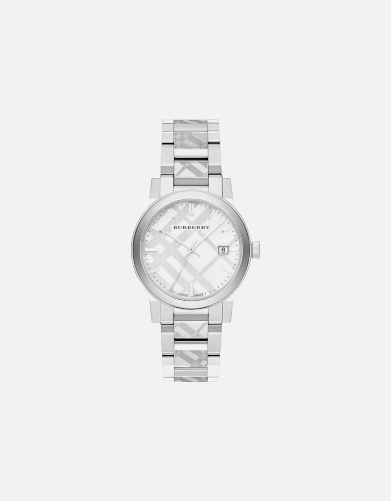 BU9037 The City Engraved Checked Steel Unisex Watch