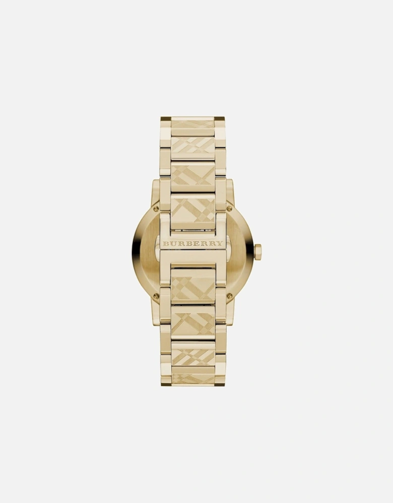 BU9038 The City Engraved Checked Gold Unisex Watch