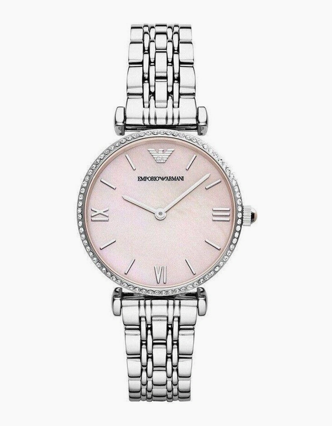Emporio Armani Women's Emporio Armani AR1779 Ladies Watch Gianni T-Bar Pink - Silver