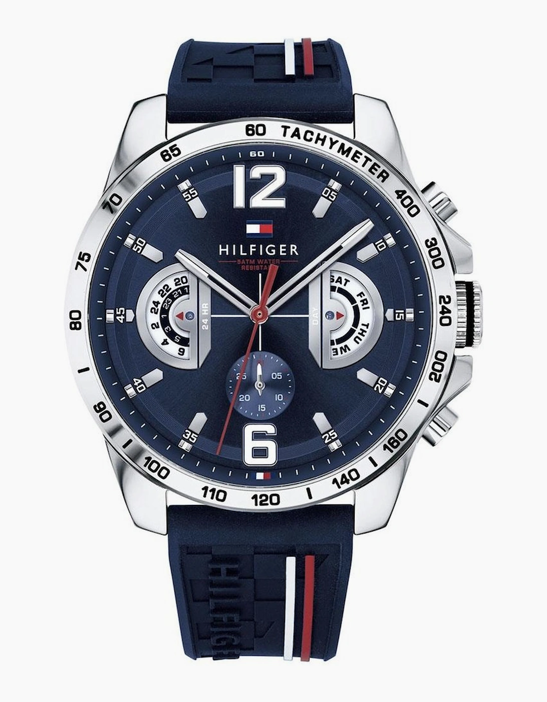 Tommy Hilfiger 1791476 46 mm Silver Stainless Steel Case with Navy Silicone Band - Image 6