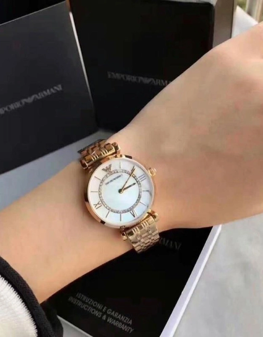 AR1907 Mother of Pearl Dial Gold-Tone Stainless Steel Ladies Watch