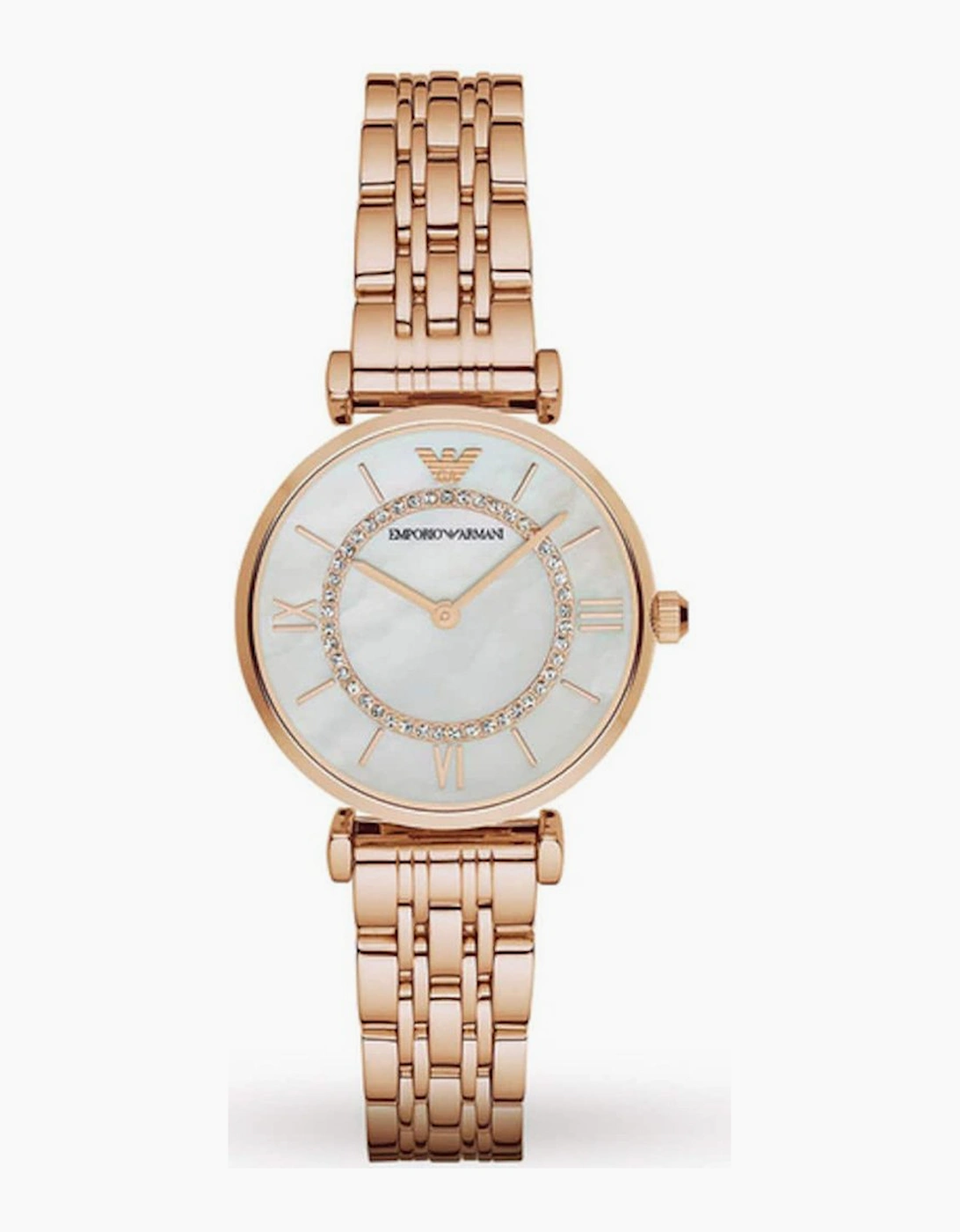 Emporio Armani Women's Emporio Armani AR1909 Ladies Watch T-Bar Gianni Rose Gold - White