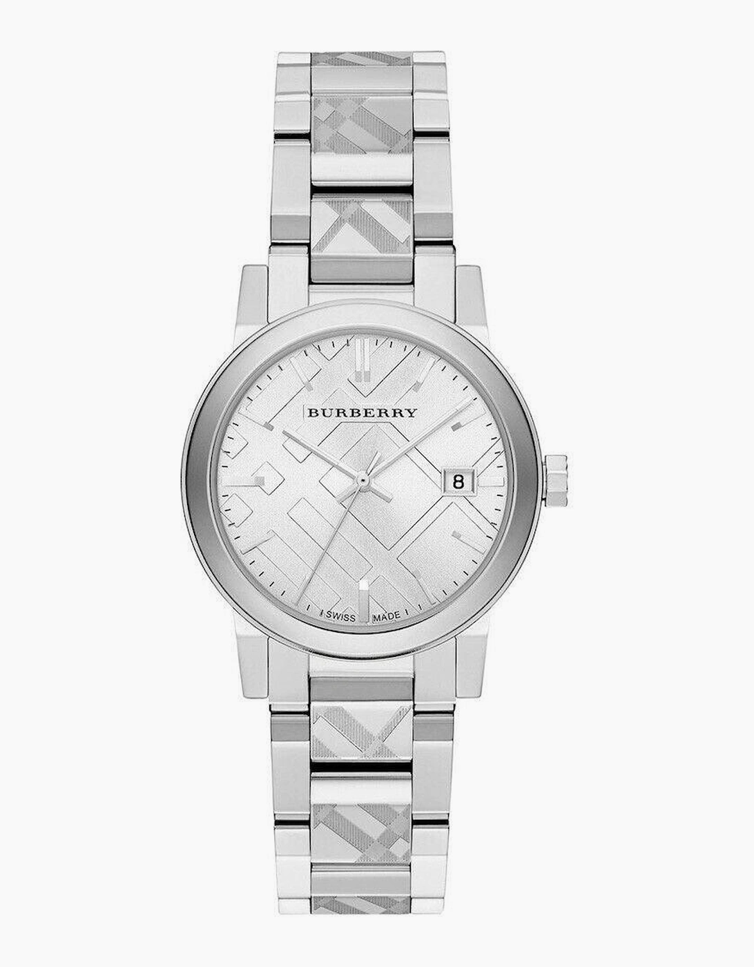 Women's Burberry BU9144 Silver Check Stamped Dial Women's Watch