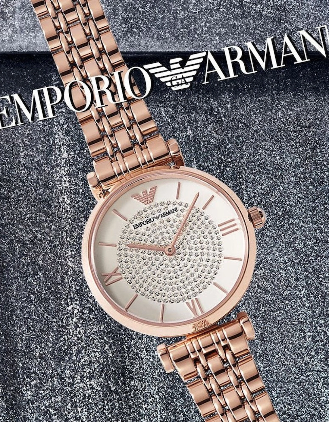 AR11244 T-Bar Rose Gold Tone Ladies Watch