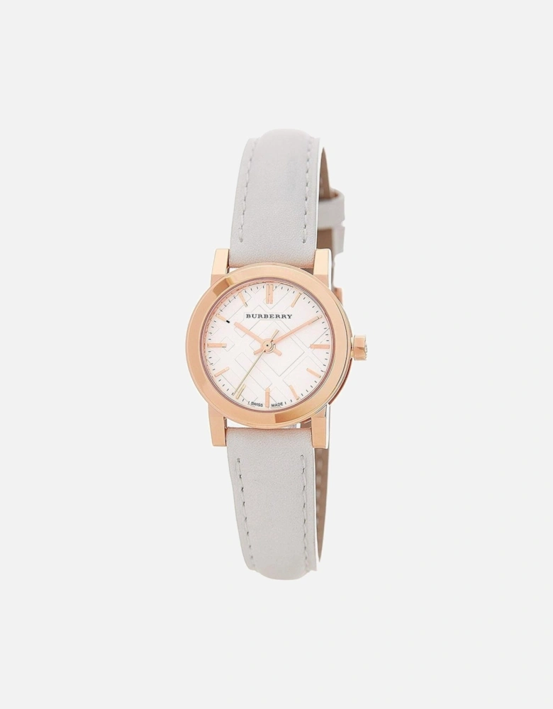 BU9209 Rose Gold Tone White Leather Women's Watch