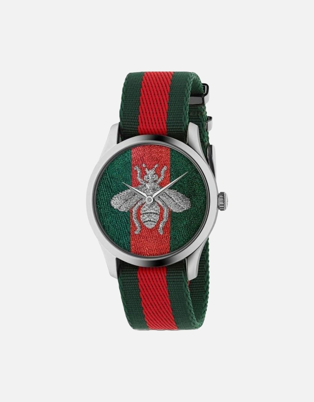 Gucci Men's Gucci YA1264148 G-Timeless Bee Fabric Strap Men's Watch - Green