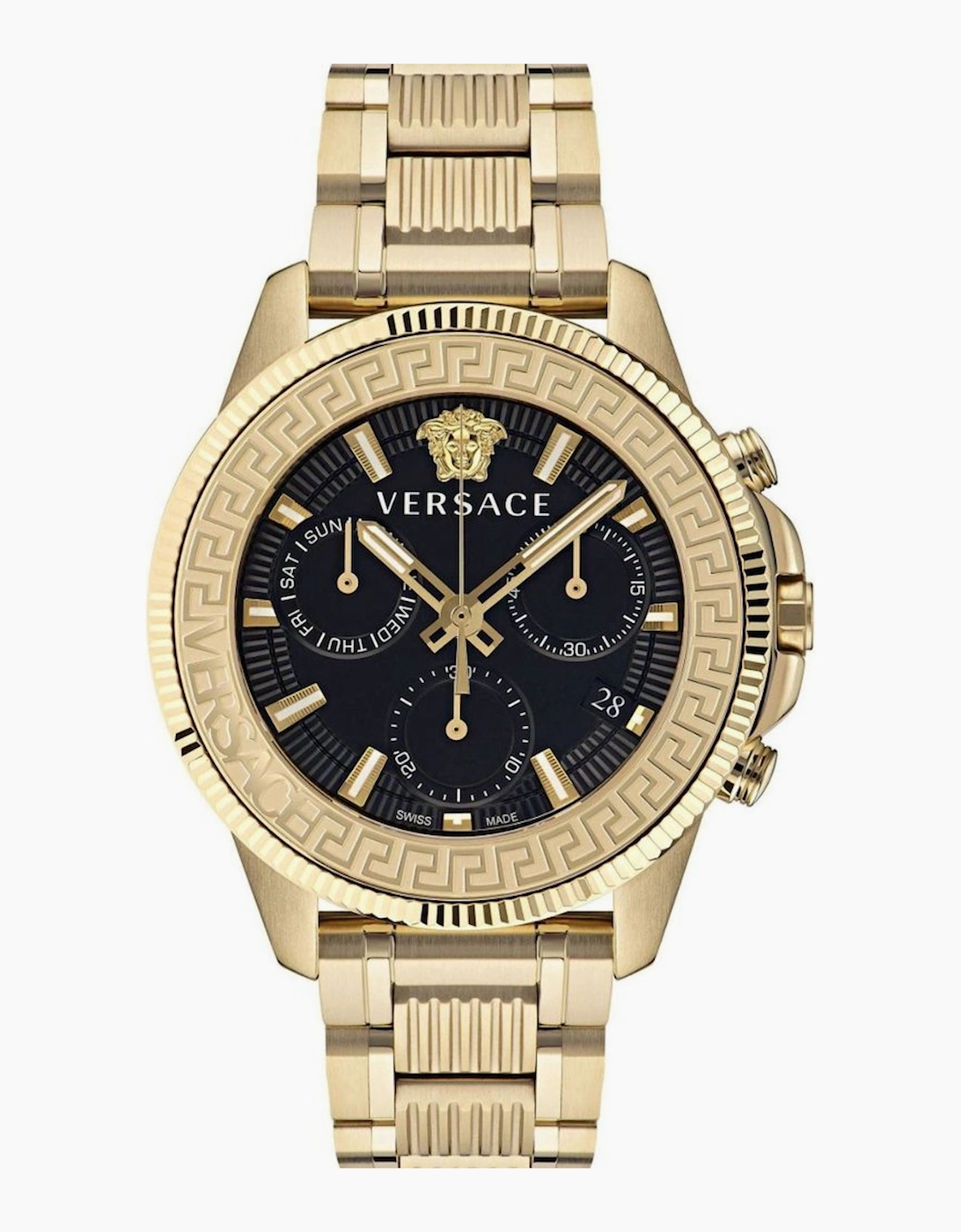 Versace Men's Black Greca Ve3j00622 Chronograph Watch