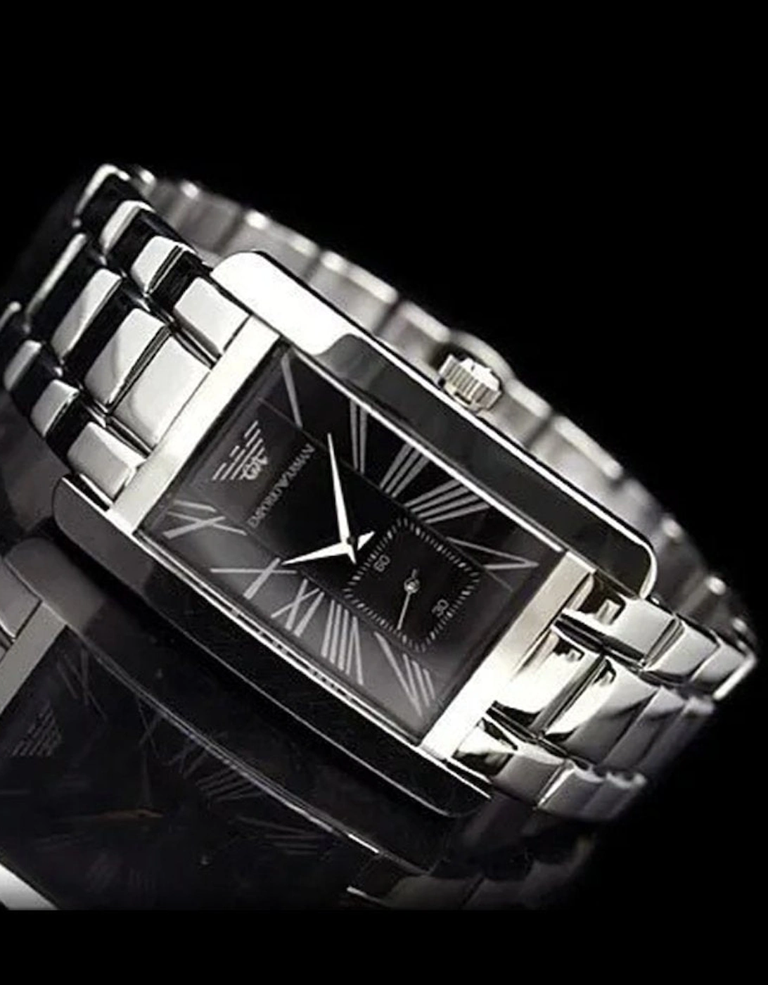 AR0156 Classic Black Rectangle Men's Watch