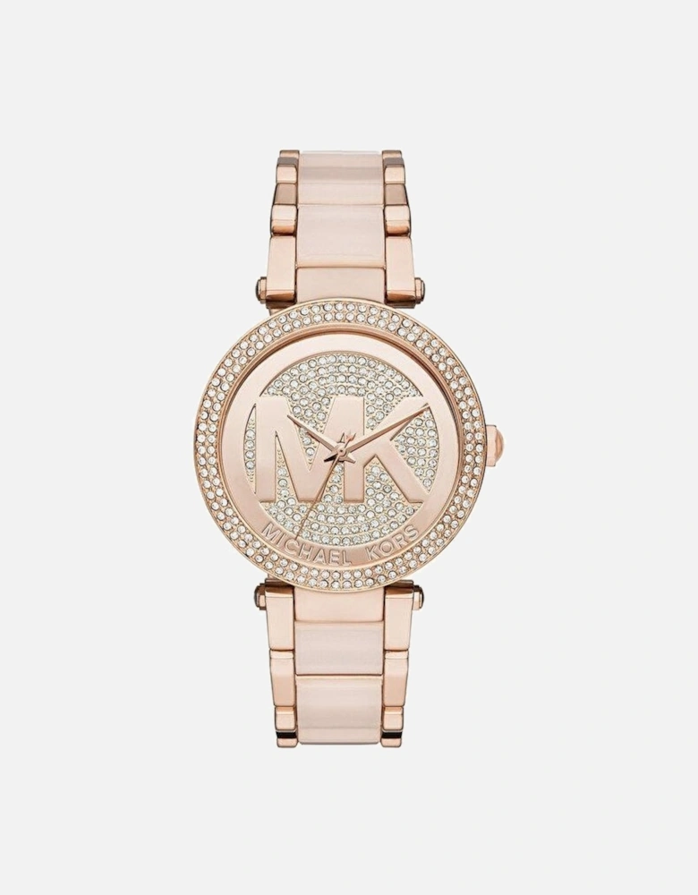 MK6176 Parker Crystal Pave Logo Dial Ladies 39mm Watch