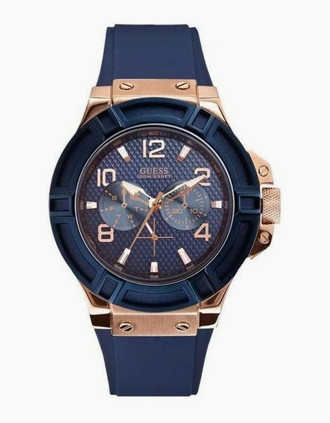 Guess Men's Guess W0247G3 Blue Silicone Men's Watch - Navy