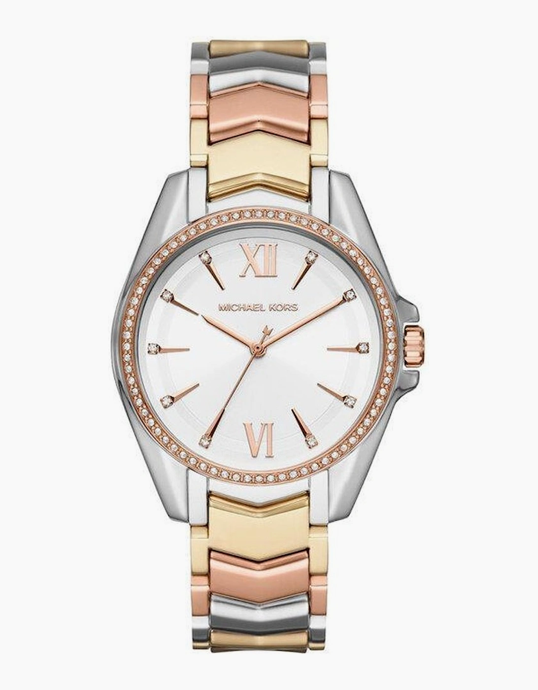 Michael Kors Women's Silver Mk6686 Whitney Diamond Accents Quartz Watch