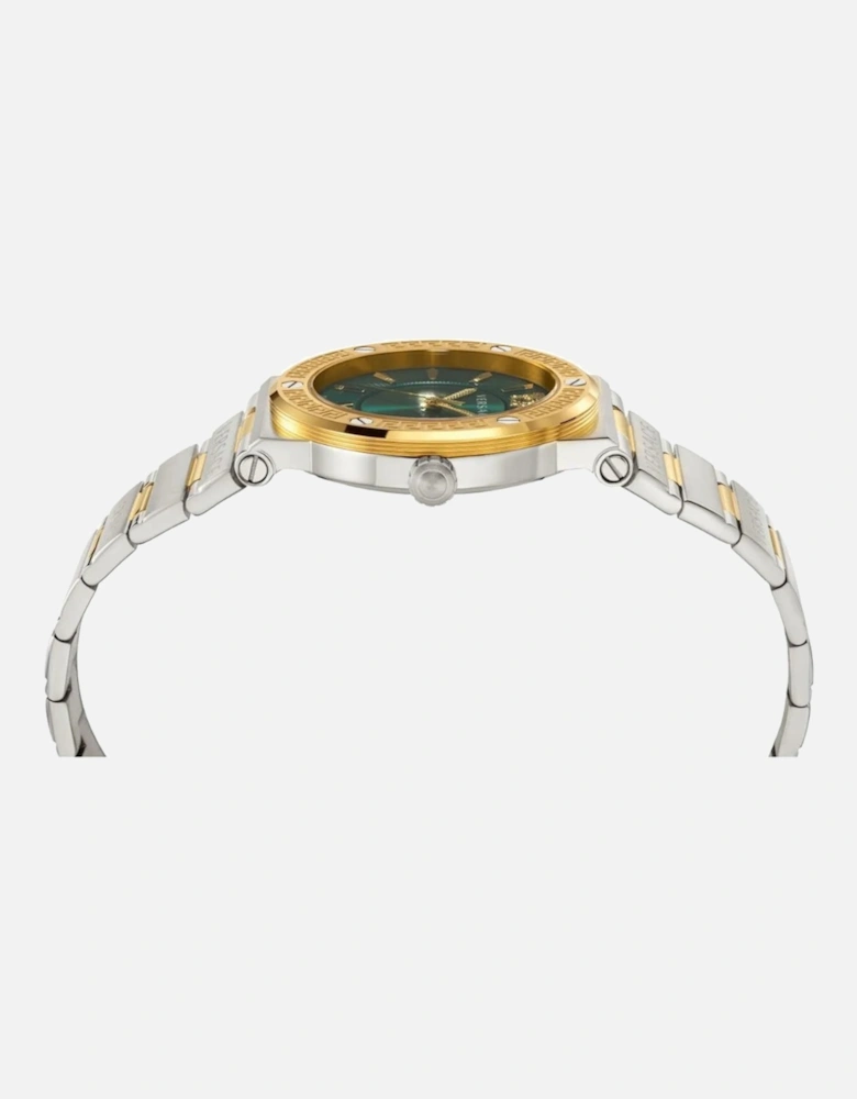 VEVH00720 Greca Logo Two-Tone Green Ladies Watch