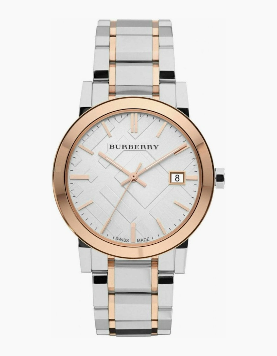 Burberry Unisex White Bu9006 Watch The City Two Tone Rose Gold