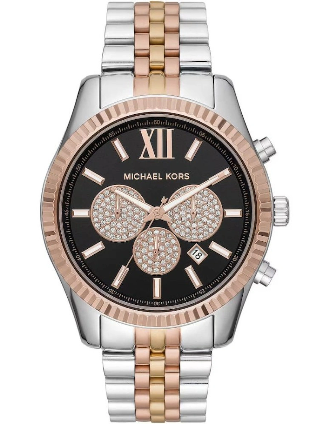 Men's Michael Kors MK8714 Tri Tone Chronograph Men's Watch - Black