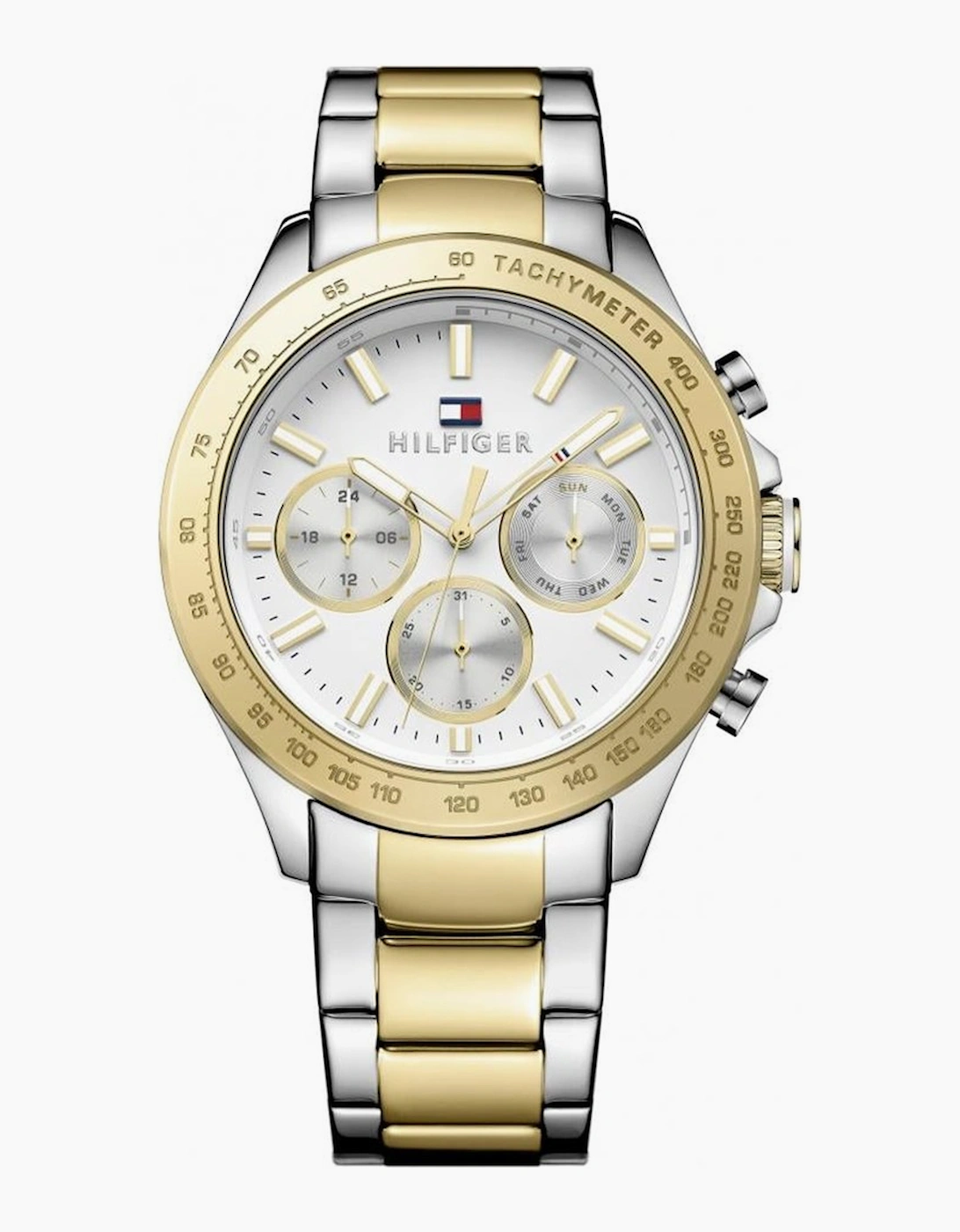 NEW TOMMY HILFIGER 1791226 MENS WATCH GOLD & SILVER BRACELET WHITE DIAL - Image 5