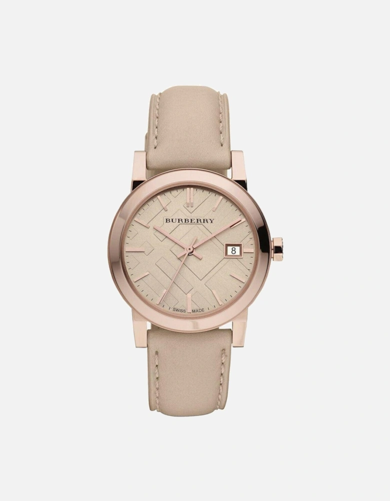 BU9109 Rose Gold Tone Beige Check Dial Women's Watch