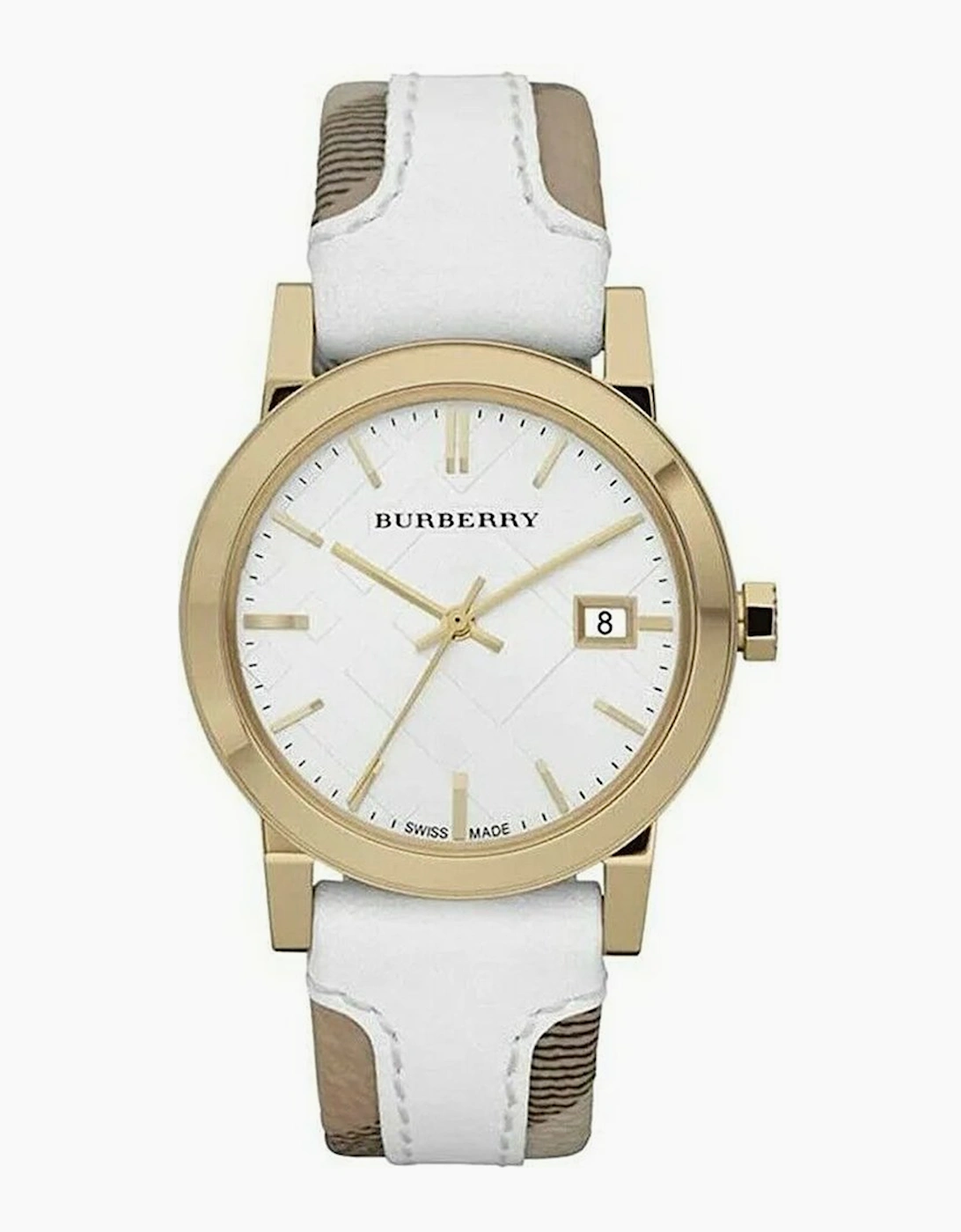 Burberry Women's Burberry BU9110 Leather White Large Check Women's Watch