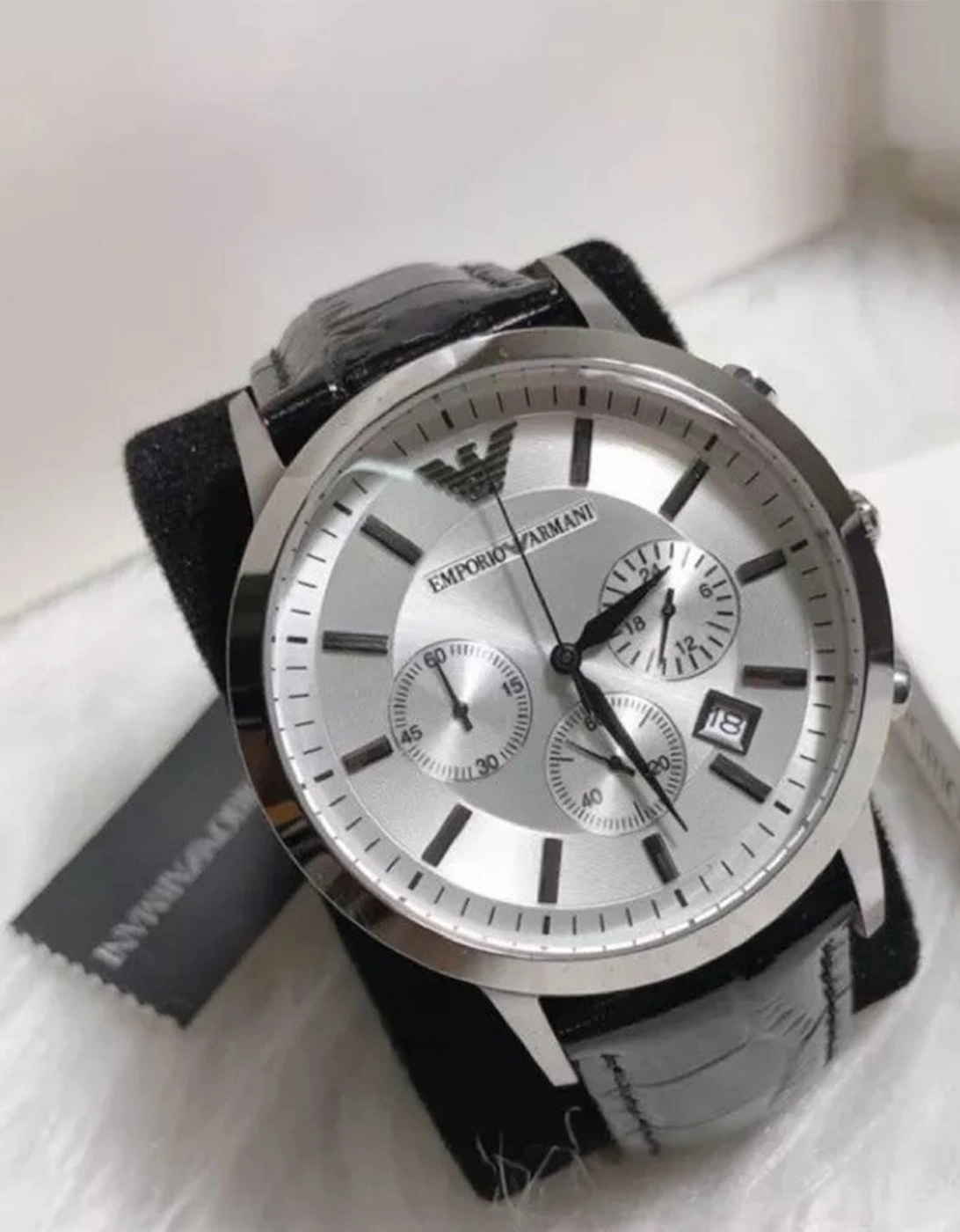 AR2432 Men's Silver Dial Chronograph Watch