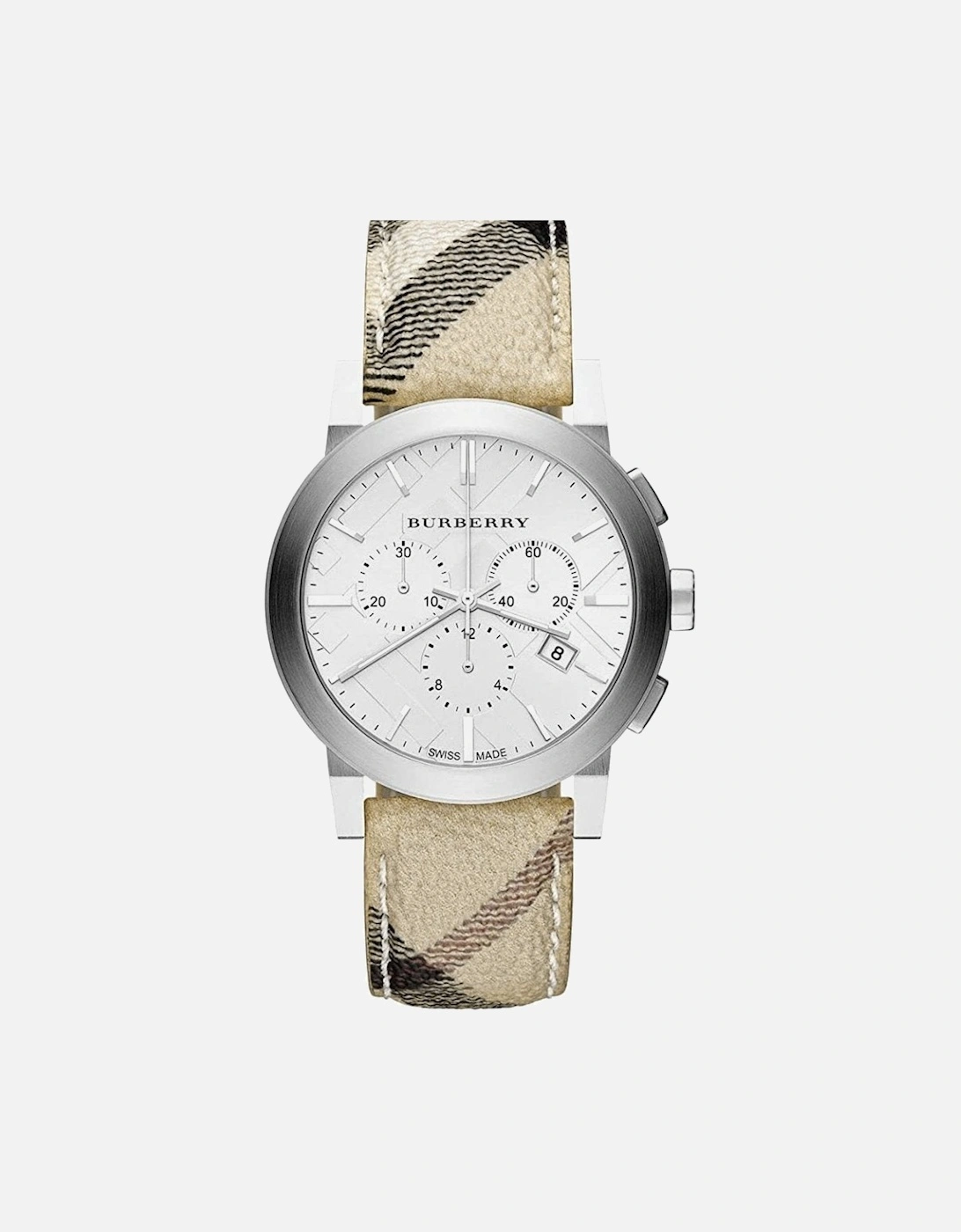 Burberry Men's White Bu9360 The City Nova Check Chronograph Watch