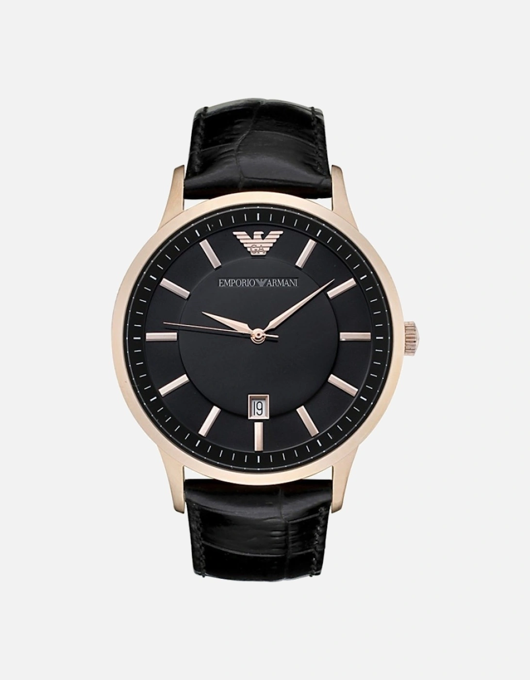 Emporio Armani Men's Emporio Armani AR2425 Renato Rose Gold Watch - Black