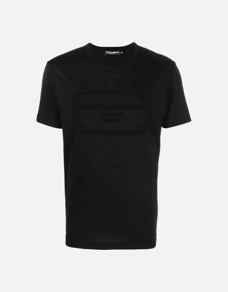 Embossed Plaque Logo T-Shirt in Black