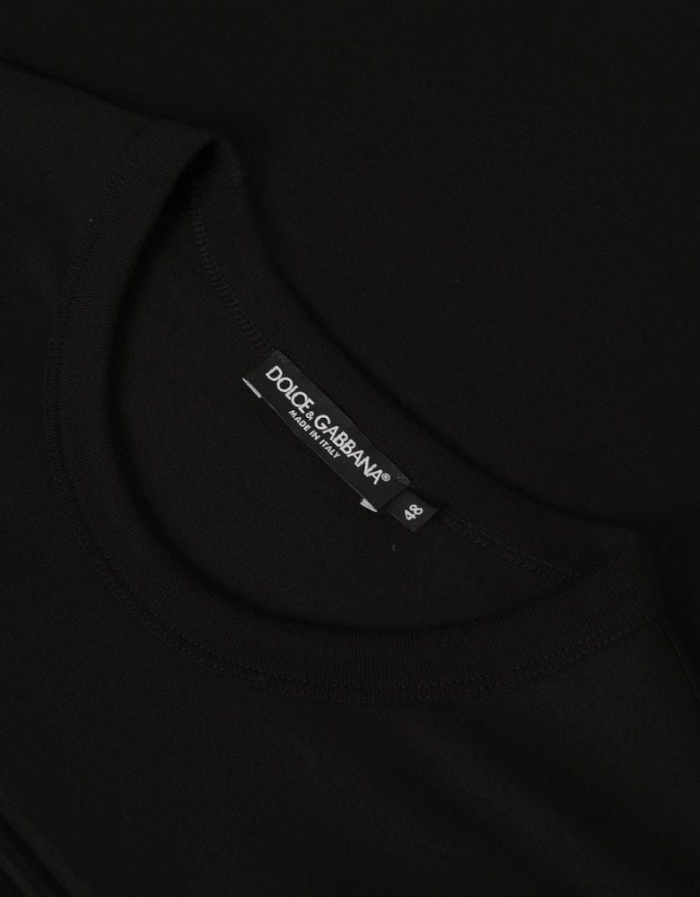 Embossed Plaque Logo T-Shirt in Black