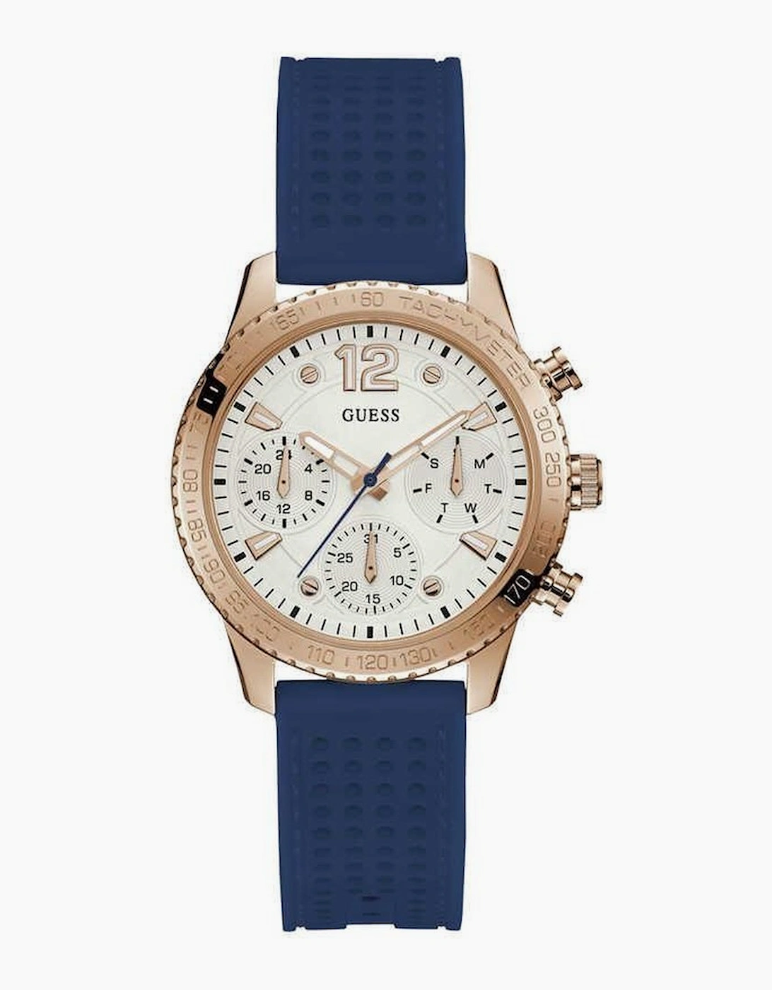 Guess Women's Guess W1025L4 Analogue Silicone Women's Watch - Navy