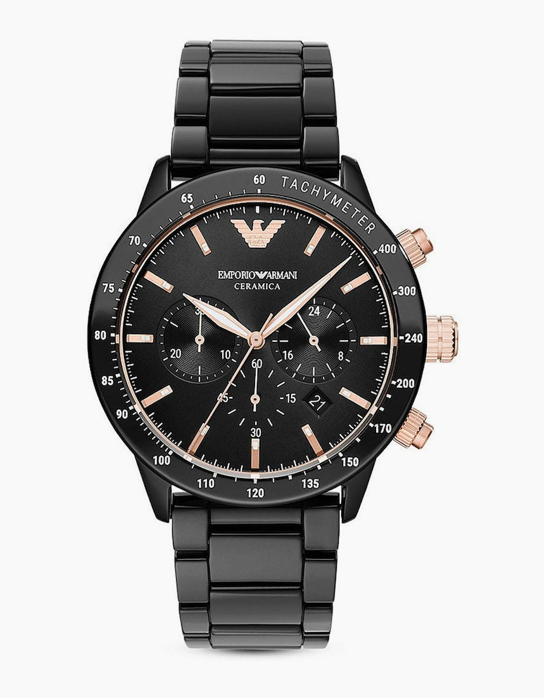 Emporio Armani Men's Emporio Armani AR70002 Mario Ceramic Men's Watch - Black