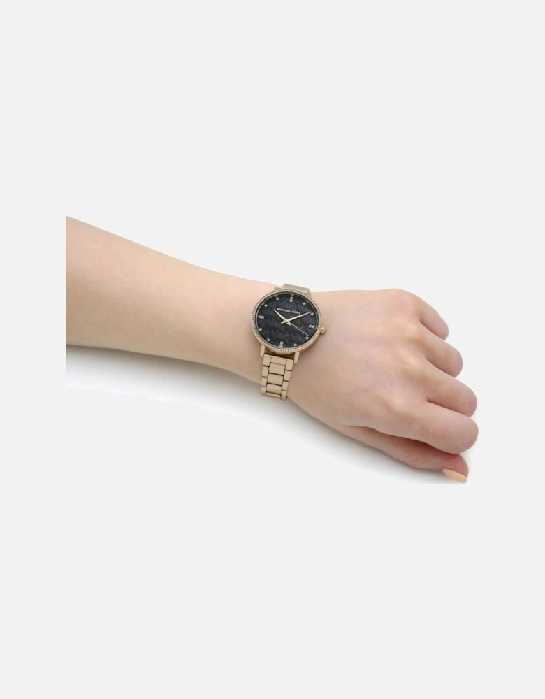 MK4593 Pyper Black MK Patterned Ladies Watch