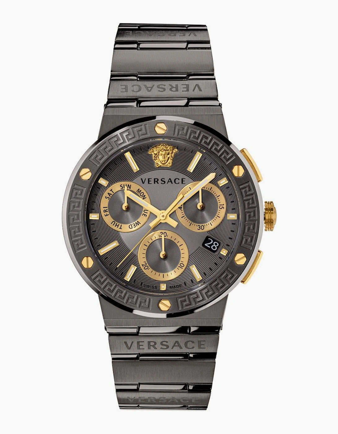 Versace Men's Black Vez900521 Greca Logo Watch
