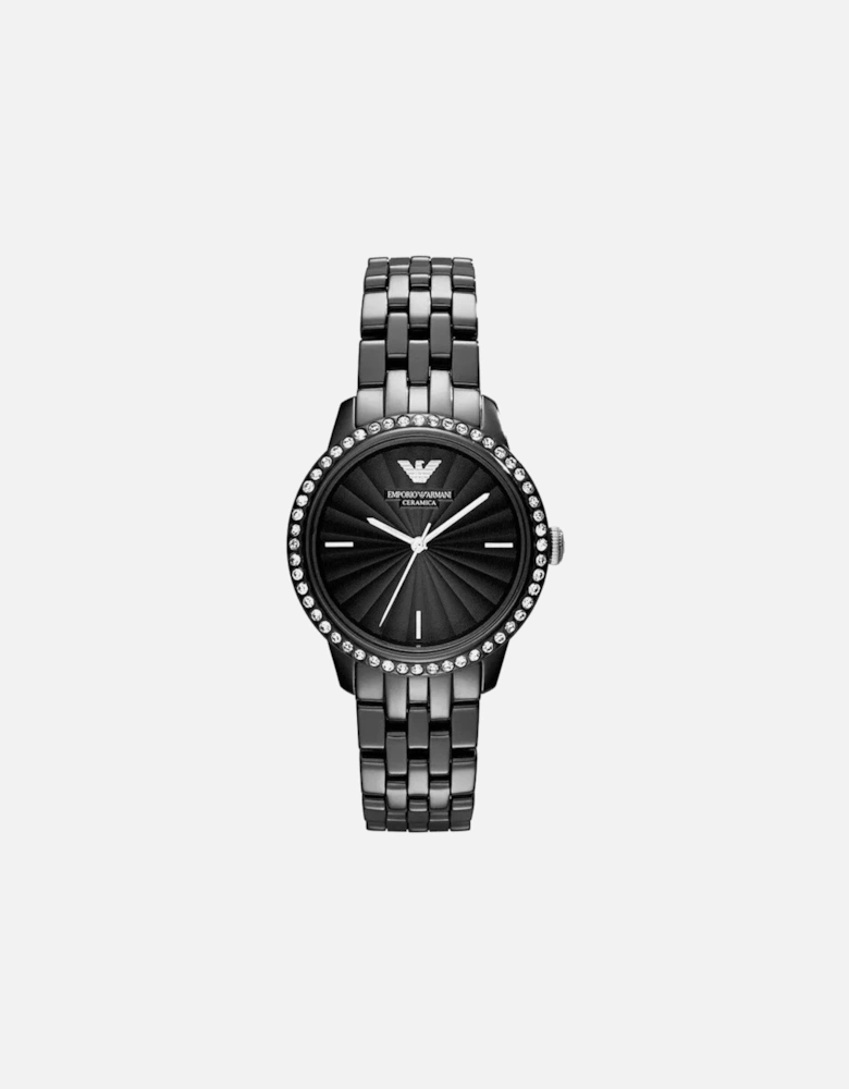 AR1478 Ladies Ceramica Black Crystal Watch