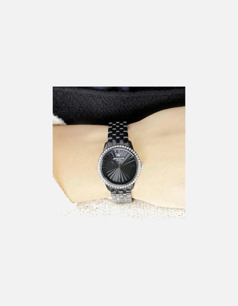 AR1478 Ladies Ceramica Black Crystal Watch