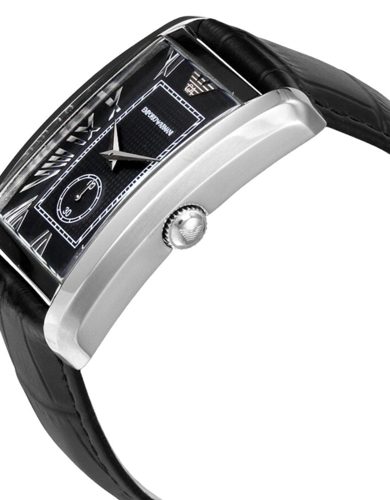 AR1604 Rectangular Black Dial Men's Watch