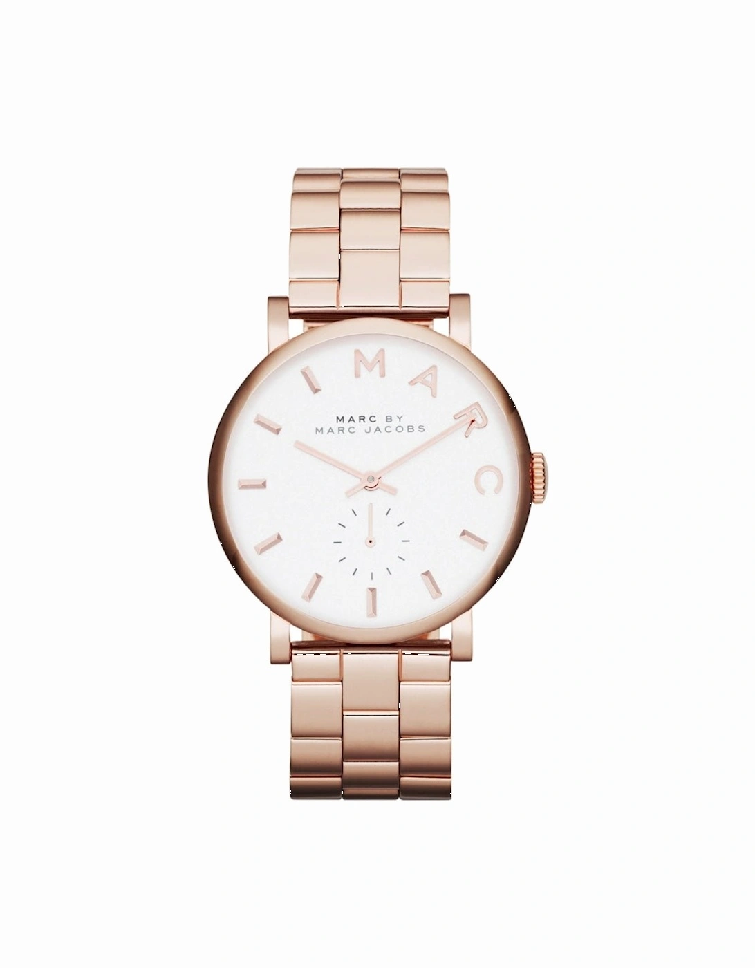 Marc Jacobs Women's White Mbm3244 Baker Rose Gold Plated Watch