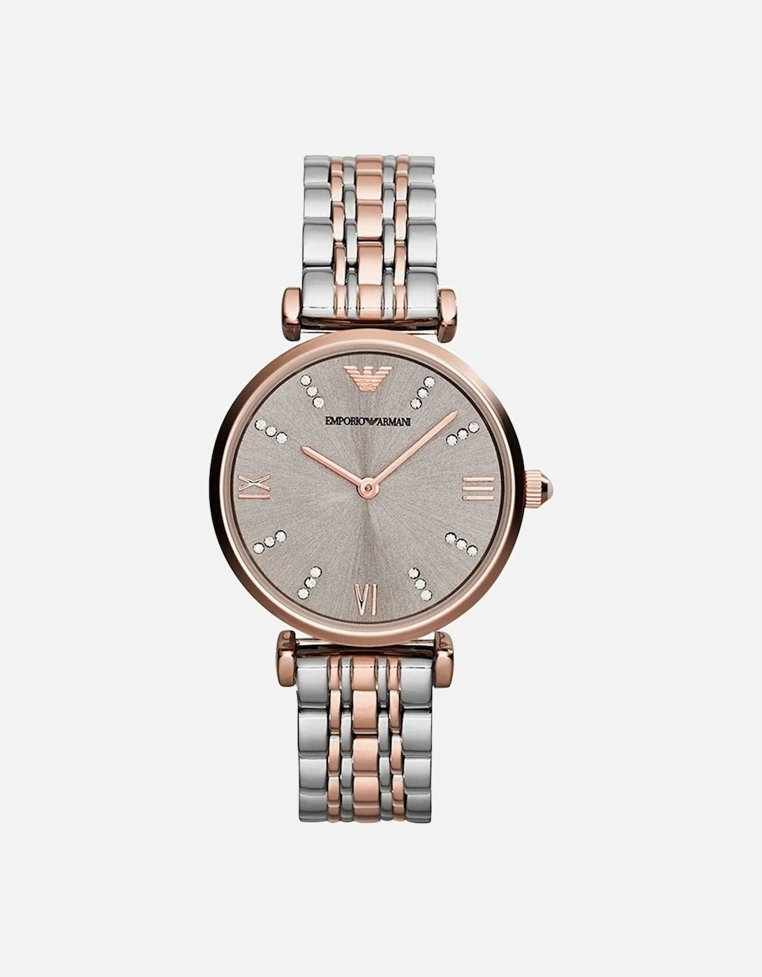 Emporio Armani Women's Emporio Armani AR1840 Two Tone Gianni Stainless Steel Ladies Watch - Silver