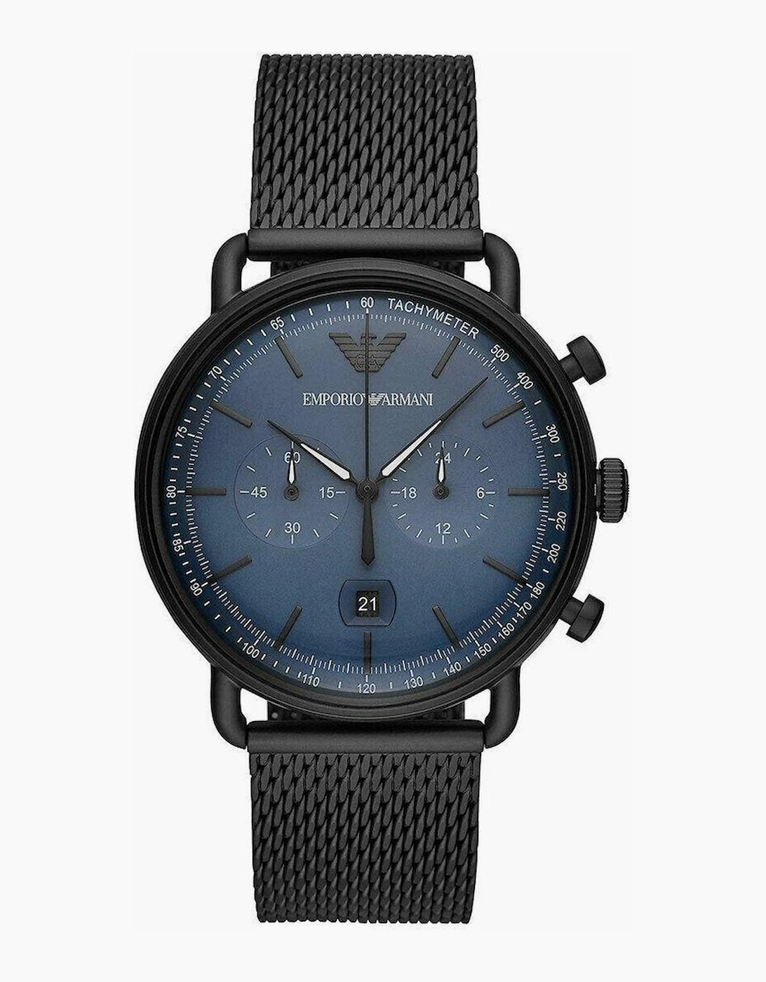 Emporio Armani Men's Emporio Armani AR11201 Chronograph Date Mesh Bracelet Strap Men's Watch - Black