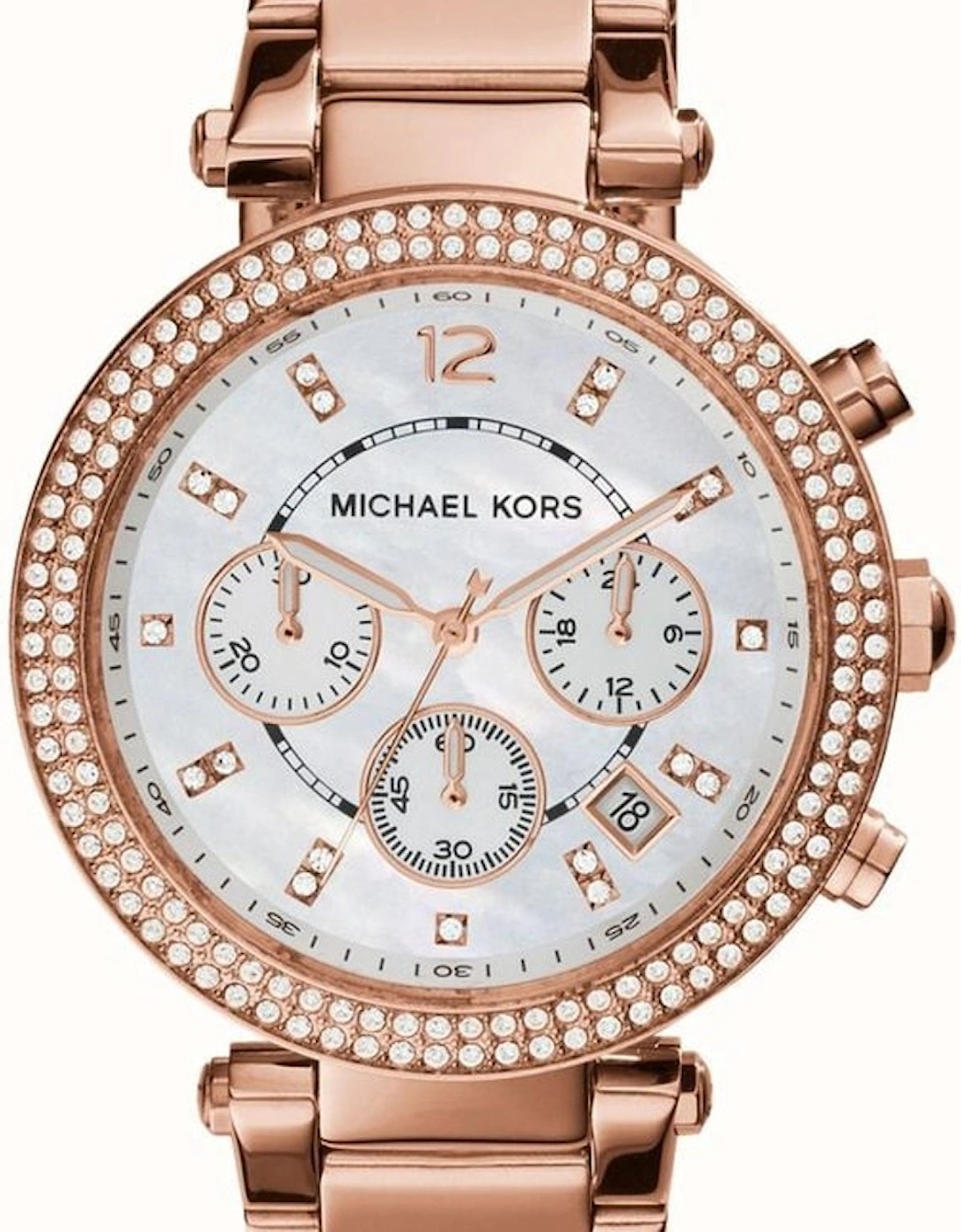 Michael Kors Women's Michael Kors MK5491 Rose Gold Parker Ladies Watch - White