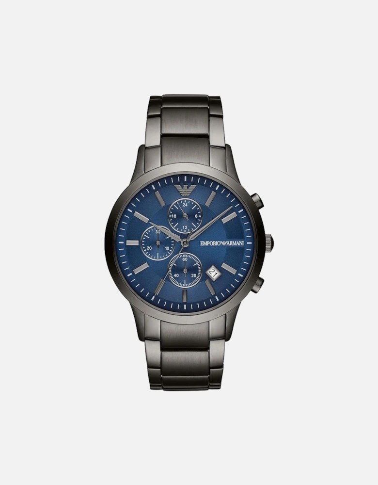 AR11215 Chronograph Blue Dial Gunmetal Strap Men's Watch