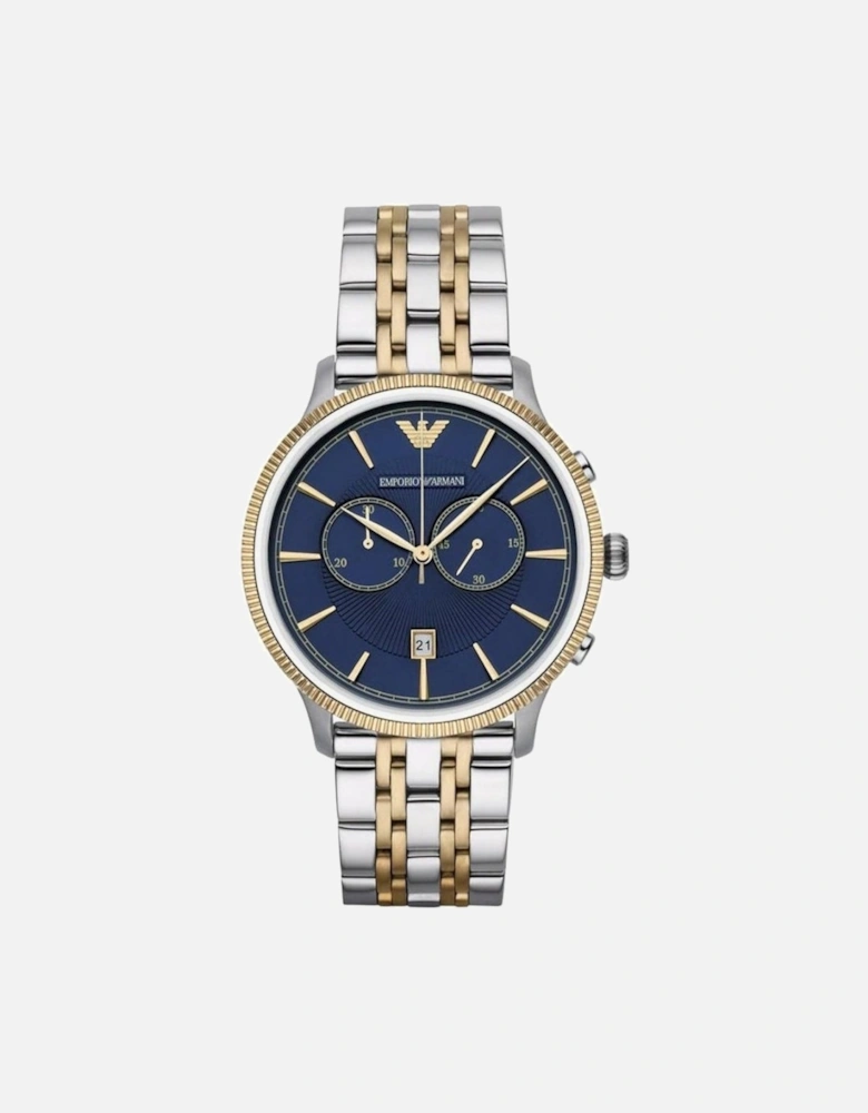 AR1847 Men's Watch Chronograph Two Tone Blue