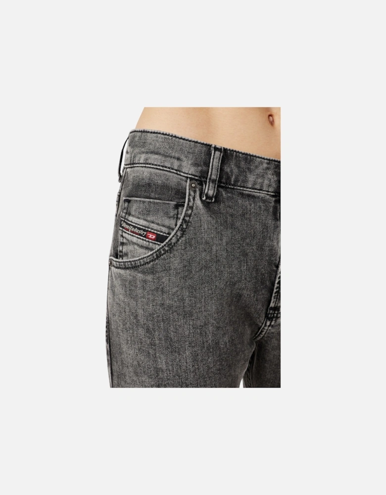 D KRAILEY Womens Denim Jeans Slim Fit Mid Waist Sweat Jogg Pants Grey W29