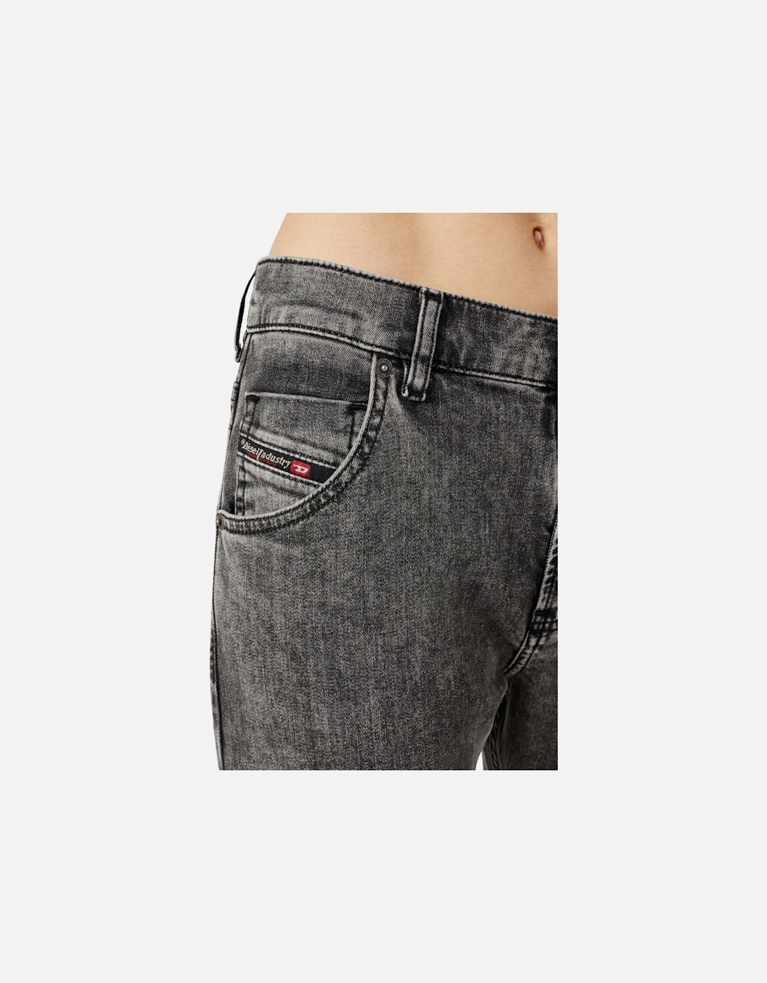 D KRAILEY Womens Denim Jeans Slim Fit Mid Waist Sweat Jogg Pants Grey W29