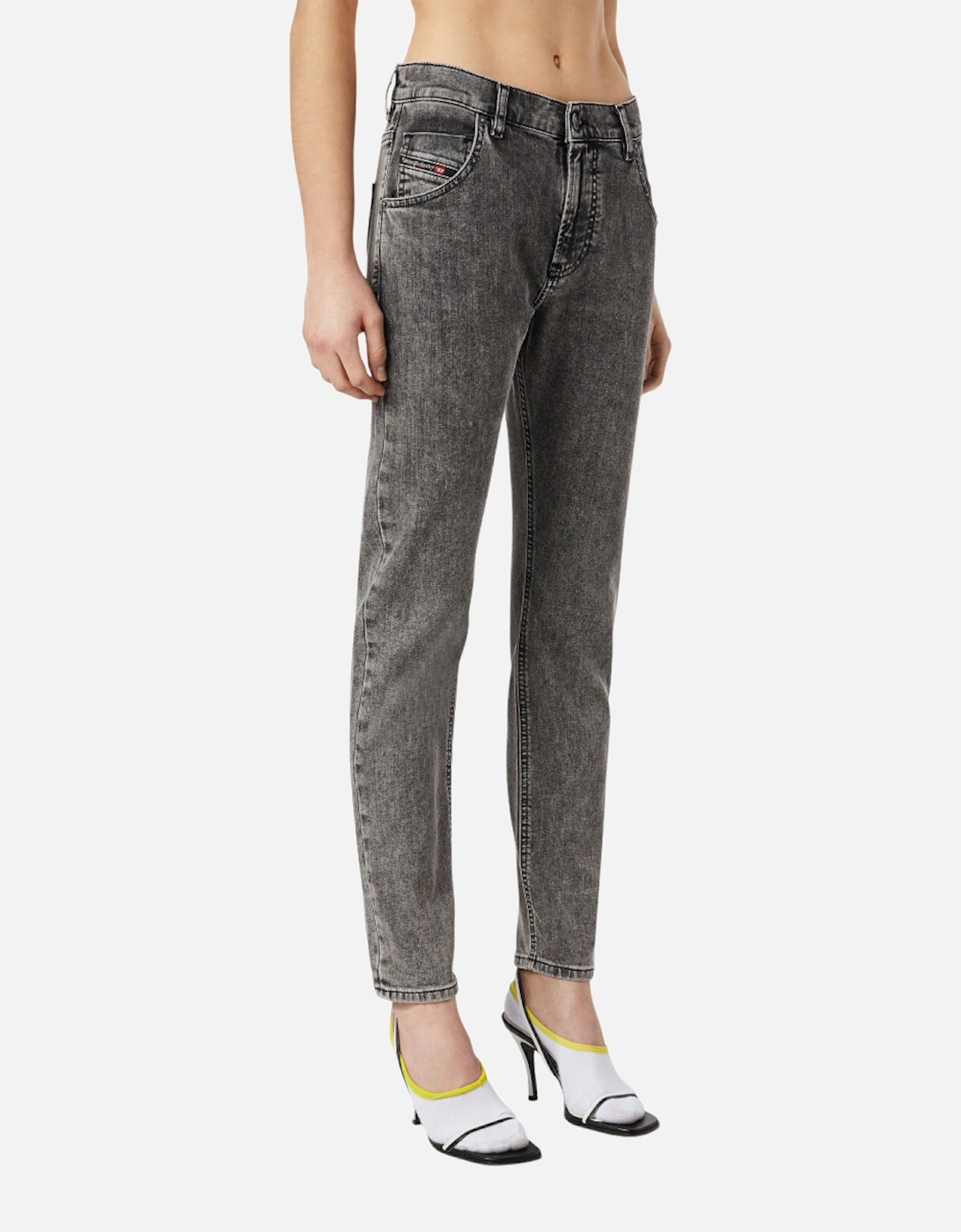 D KRAILEY Womens Denim Jeans Slim Fit Mid Waist Sweat Jogg Pants Grey W29
