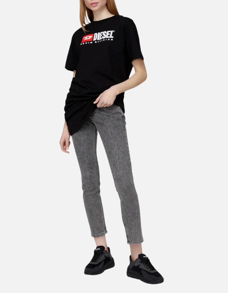 D KRAILEY Womens Denim Jeans Slim Fit Mid Waist Sweat Jogg Pants Grey W29